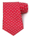 Artful dragonflies buzz across this handsome classic tie crafted in lavish Italian silk from Salvatore Ferragamo.