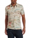 Lucky Brand Men's Short Sleeve Printed Polo Shirt