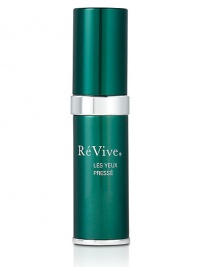 RéVive® Les Yeux Pressé is instant gratification for the eyes -- see the Glows¿ and firmer skin within minutes. Les Yeux Pressé, with an advanced polysaccharide tensor, creates an invisible seal that immediately firms and lifts the appearance of skin under the eyes, while brightening soft-focus optics give an instant glow. With Nobel-Prize winning growth factor EGF along with FGF, your skin will look firmer, more lifted and radiant. Puffiness and lines seem to fade away.