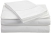 HN International Group Perthshire 1000 Thread Count Solid Sheet Set with Single Embroidered Marrow on the Flat Sheet and Pillow Cases, Queen Size, White