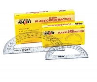 School Smart Plastic 180 Degree Protractor with 6 inch Ruler - Pack of 12 - Clear