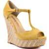 Luxury Rebel Women's Carol T-Strap Wedge, Mustard, 37.5 M EU/7.5 M US