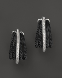 With a matte black finish, Charriol's cable earrings from the Celtic Noir collection lend a modern look.