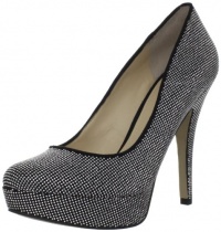 Enzo Angiolini Women's Smiles16 Platform Pump,Black/Silver Fabric,11 M US