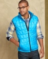 Push your cold-weather style to the next level by layering on a modern spin with this Tommy Hilfiger down vest.