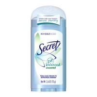 Secret Invisible Solid Antiperspirant & Deodorant Ph Balanced Unscented 2.6 Oz  (Pack of 6)