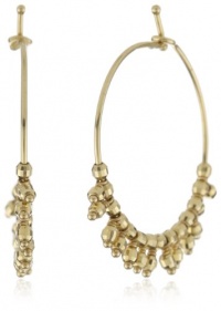 Mizuki 14k Gold Bead Fringe Hoop Earrings