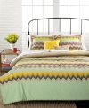 Color pop! Give your space a fresh perspective with the modern zigzag design and bright hues of this Shalla comforter set. Reverse to solid.