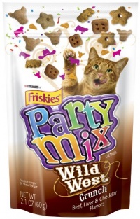 Friskies Party Mix, Wild West Crunch Cat Treats, 2.1-Ounce Packages (Pack of 10)