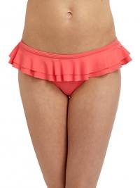 THE LOOKTiered ruffle topElastic waist and leg openingsLogo-embossed button at sideTHE MATERIAL80% nylon/20% spandexFully linedCARE & ORIGINHand washImportedPlease note: Bikini top sold separately. 