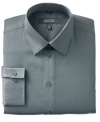 Whenever you need to look your best, this versatile Kenneth Cole dress shirt with wrinkle-free fabric fits the bill.