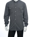 American Rag Indigo Combo(blue and black) Vertical Stripes LS Button Down Shirt