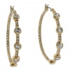 Juicy Couture Earrings CZ Bezel Hoops, Gold