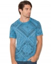 GUESS Myer Burnout Tee with Bandana Print