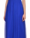 Aidan Mattox Women's Crinkle Silk Empire Sequin Evening Gown 12 Sapphire