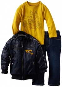 Calvin Klein Boys 2-7 Tee And Jean Jacket, Navy, 3T