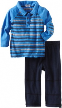 Splendid Littles Baby-boys Infant Capeside Stripe Polo and Pant Set, Castaway, 6-12 Months