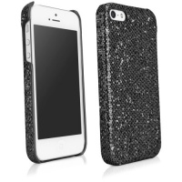 BoxWave Glamour and Glitz Apple iPhone 5 Case - Slim Snap-On Glitter Case, Fun Colorful Sparkle Case for your Apple iPhone 5 Cases and Covers Black Pearl