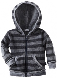 Splendid Littles Baby-Boys Newborn Striped Burnout Fleece Zip-Hoodie, Navy, 18-24