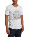 Lucky Brand Men's Team Moto Milano V-Neck Graphic Tee, White, Medium