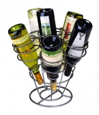 Oenophilia 6-Bottle Bouquet Wine Rack, Gun Metal Finish