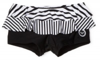 Roxy Kids Girls 7-16 Ruffle Lycra Short, Black/White, Medium