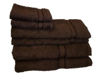 Prestige 100-Percent Egyptian Cotton With Rayon Dobby 6-Piece Towel Set, Cocoa