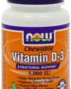 Now Foods Vitamin D-3 5000 Iu Chewable, Mint, 120-Count