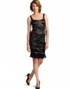 Nicole Miller Women's Sheath Tuck Dress, Black, 2