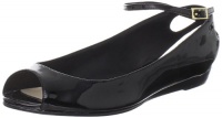 Delman Women's Fern Open-Toe Flat,Black,7 M US