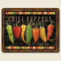 Red Hot Chili Pepper Southwestern Cutting Board Kitchen Cantina Folk Art Art NEW