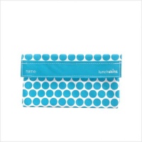 Reusable Cloth Snack Bag - Aqua Polka Dot