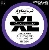 D'Addario Guitar Strings Set, Chromes, Jazz Light