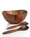 Naturally stunning and totally fresh, this curvy wooden salad bowl from The Cellar's collection of serveware and serving dishes tops the table with easy modern style. With coordinating acacia-wood servers.