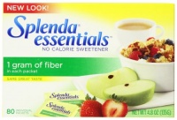 Splenda Essentials No Calorie Sweetener with Fiber, 80-Count Packages (Pack of 4)