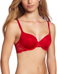 Calvin Klein Women's Seductive Comfort Customized Lift Bra with Lace, True Red, 34A