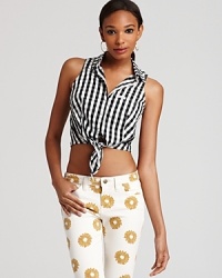 From the GUESS 30th Anniversary Collection, this midriff-baring top boasts a fresh gingham print for a chic vintage vibe. Exclusively at Bloomingdale's.