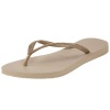 Havaianas Women's Slim Flip Flop,Grey/Light Gold,37/38 BR/7-8 M US