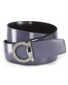 Salvatore Ferragamo Polished Gancini Logo Reversible Belt