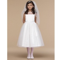 Us Angels Girls White Illusion First Communion Dress 7