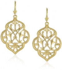 T Tahari Gold Filigree Drop Earrings