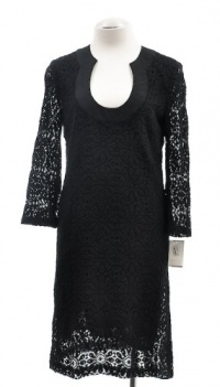 Trina Turk Black Lace New Bonita 3/4 Sleeve Tunic Dress 4