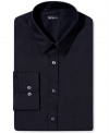 A delicate print adds a stylish impact on this tailored dress shirt by Bar III.