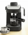 Coffee connoisseurs dream of quick, efficient steam for dynamic, delicious cappuccinos and lattes. This sleek and simple machine fits comfortably on your countertop, its glass carafe perfect for keeping fresh espresso warm as you froth milk in a flash. One-year warranty. Model XP1020.