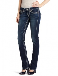 True Religion Women's Billy Super T-Stitch Low Rise Jean, Gridiron, 27