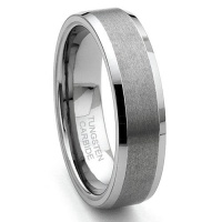 Tungsten Carbide Satin Men's Wedding Ring Sz 14.0