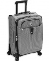 London Fog Luggage Chelsea Check 21 Inch 360 Expandable Upright Suiter, Black/White Check, One Size