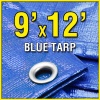 9' X 12' Blue 6-mil Waterproof Poly Tarp 9x12 Tarpaulin for Camping Hiking Backpacking Tent Shelter Shade Canopy etc.