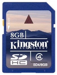 Kingston 8 GB Class 4 SDHC Flash Memory Card SD4/8GB