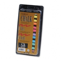 Quartet Omega Chalk, 0.44 Inch Diameter, Multi-Colored, 12 Sticks per Pack (305003)